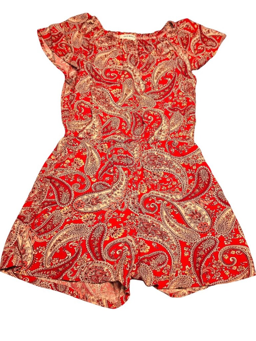 Old Navy Paisley Romper Red L 10/12